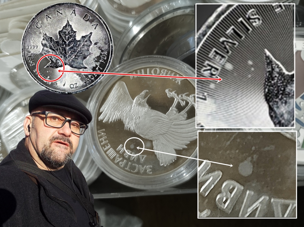 Монетите говорят : Белите петна при сребърните монети мат-гланц/proof